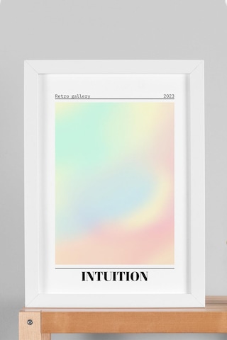 Intuition Çerçeveli Tablo Sezgi İçgüdü Aura Enerji Renkleri Retro Gallery