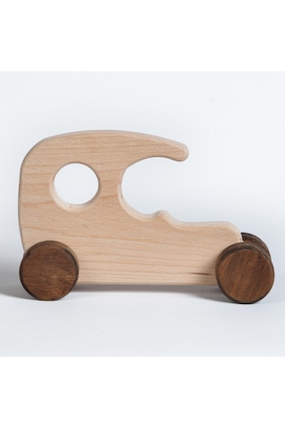 Ahşap El Yapımı Montessori Araba: Doğal Tekerlekli Oyuncak