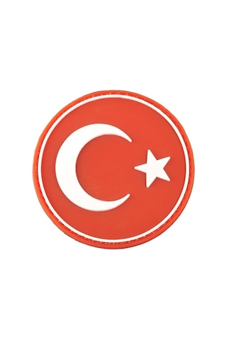 Grey Cat Single Sword Yuvarlak Türk Bayrağı Peç 6 Cm Parçası Kumaş Aksesuar Tektik Arma Çok Renkli