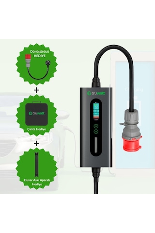 Truwatt Zta520 22kw Taşınabilir Elektrikli Araç Şarj Cihazı 32a/380v 20 Metre