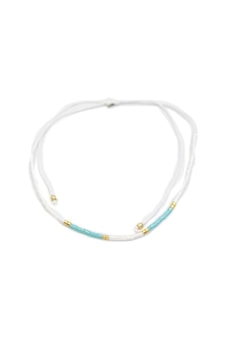 Kum Boncuk Halhal - Beyaz Çok Renkli