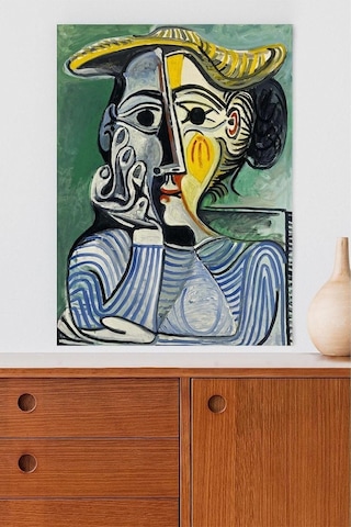 Pster20304 Woman With Yellow Hat - Pablo Picasso Sanatsal Poster 80 X 115