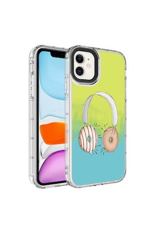 Apple Uyumlu iPhone 11 Kamera Korumalı Renkli Desenli Sert Silikon Zore Korn Kapak