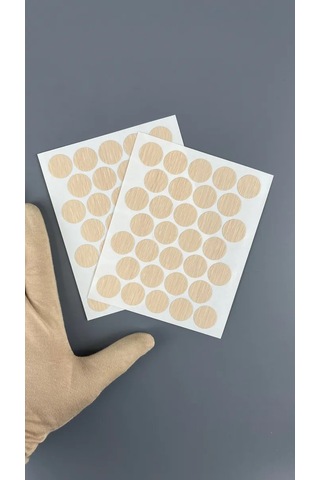 Mebel'naa Furnitura Mystery Kendinden Yapışkanlı Mobilya Tapası D-18 Mm 32 Adet 328077488 Açık Kahverengi