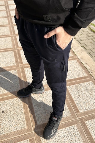 Remsa Paçası Beli Lastikli 3 Cepli Fermuar Detaylı Erkek Eşofman Altı 6630 Lacivert Lacivert