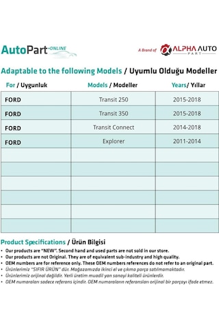 Ford C-max, Escape, F-150 İçin Kapı Döşeme Klipsi- 10'lu