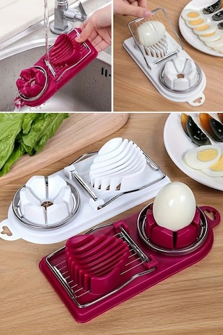 Büro Ev Ofis Mutfağı İçin Çift Kademe Yumurta Meyve Eşit Kesici Dilimleyici Aparat Diğer