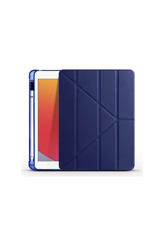 Apple Uyumlu iPad 9.7 2017 Kılıf Tri Folding Smart With Pen Standlı Kale