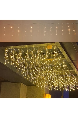 3 Metrelik Sarkıt Led Işık, 96 Ledli, Günışğı Fişli Eklenebilir Model Yılbaşı Perde Led Işığı