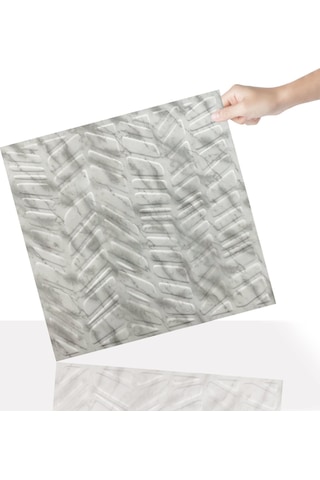 3 Boyutlu Duvar Paneli Kabartmalı Kılçık Desen Pvc 41x41 Cm/ 6 Adet /1 M² Mermer