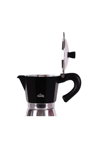 Any Morning Hes-6 Espresso Kahve Makinesi Alüminyum Moka Pot 240 Ml Siyah