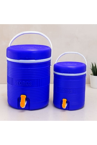 Yuvarlak Plastik Termos Seti 14l+6l Musluklu Altın