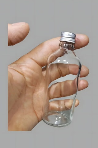 Rotanev 6 Adet Şeffaf Cam Shot Şişesi Sızdırmaz Gümüş Metal Kapaklı Kolonya Koku Süs Çok Amaçlı Şişe 100 ml