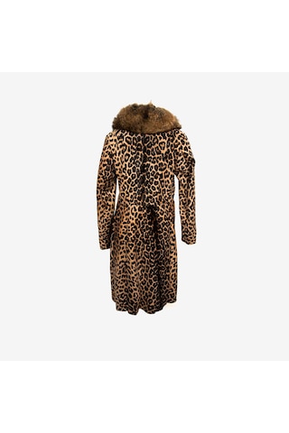 Rouge Kürklü Kadın Deri Mont P254u Leopar