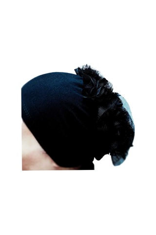 Bone Fırfırlı, Hijab, Tesettür Bone, Topuz, Siyah Penye Dikişli Bone 2 Adet Renkli Çok Renkli