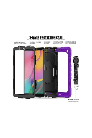 Gld-spt- Newface Samsung Uyumlu Galaxy T510 Tab A 10.1 Kılıf Pars Tablet Kapak - Mor