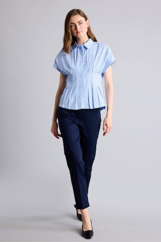 Defacto Fıtted Çizgili Poplin Kısa Kollu Mavi Gömlek H7941ax26smbe552 Mavi-be552