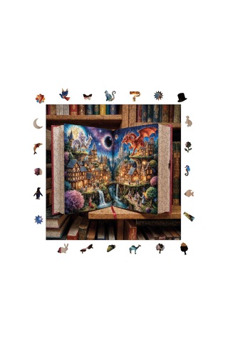 Ahşap Puzzle Yetişkin - Masal Kapısı - 353 Parça, 29 X 29 Cm - Yapıştırıcı Folyo Dahil - Benzersiz Şekilli Pa