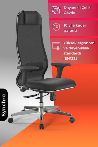 Ergolife Synchrosit 10 Ergonomik Ofis Sandalyesi Bel Destekli, Yükseklik Ayarlı, Çalışma Sandalyesi -1d1.d.1.333 Çok Renkli