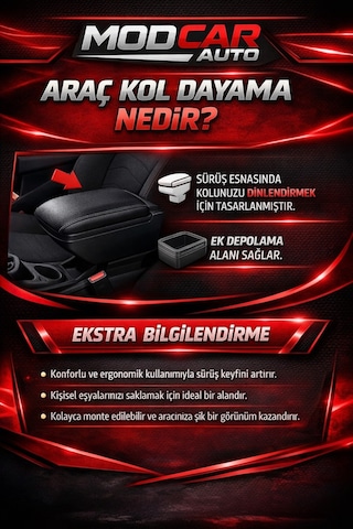 Hyundai Accent Blue Araca Özel Üretim Kol Dayama Kolçak Vidasız A+