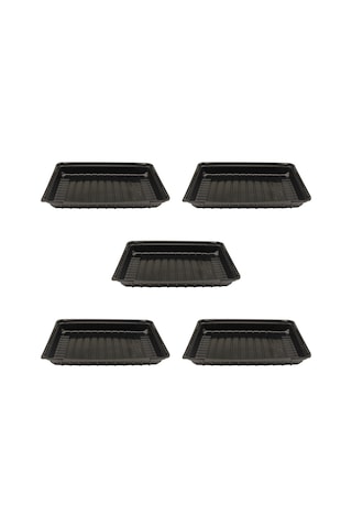 Xiyyadms Büyük Boy Siyah Plastik Islaklık Sağlayan Sebze Fidan Yetiştirme Kasası - 5 Adet Seti