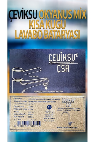 Okyanus Mix Kısa Kuğu Lavabo Bataryası Krom