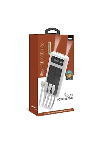 20.000 Mah Powerbank / Solar Güneş Enerjili / Işıklı / Dijital Gö Diğer