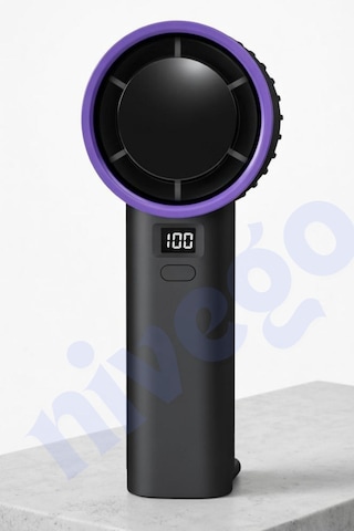 Lcd Göstergeli 1200mah Şarj Edilebilir Bataryalı Taşınabilir Mini Fan Vantilatör Pervane