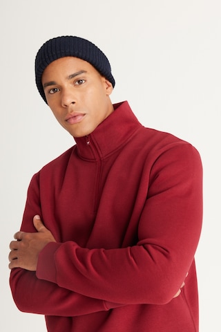 AC&Co / Altınyıldız Classics Standart Fit Normal Kesim İçi Polarlı Bato Yaka Pamuklu Erkek Sweatshirt Bordo
