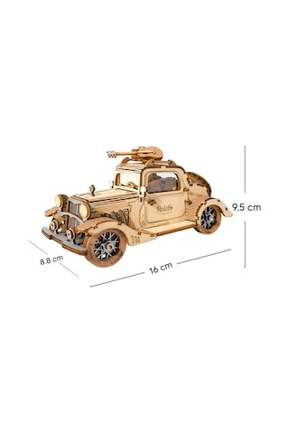 Vintage Car 3d Puzzle Ahşap Minyatür Maket Kiti Dıy Kendin Yap