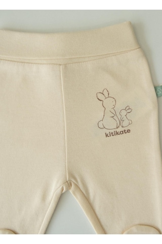 Kitikate Organik New Basic Patikli Pantolon Natural Krem