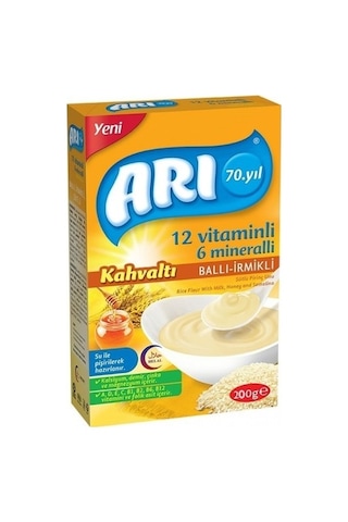 Arı Kahvaltı 12 Vitaminli 6 Mineralli Sütlü Ballı İrmikli 6+ Ay Pirinç Unu 200 G