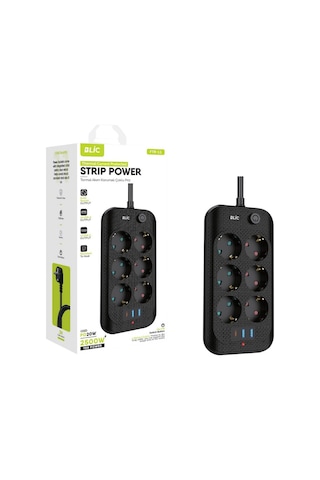 Çeşithane Blic Kablolu 3 Lü Priz Ve Usb Şarj İstasyonu 2 Usb + 1 Type-c Çıkışlı Termal Akım Ve Ç 2