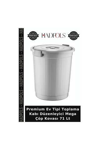 Premium Ev Tipi Toplama Kabı Düzenleyici Mega Çöp Kovası 71 Lt