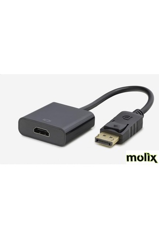 Molix MX-1325 - 4K DisplayPort to HDMI Çevirici Adaptör - 4K 60Hz Ultra HD Akıcı Görüntü ve Ses Dönüştürücü