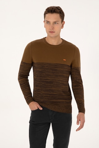 U.S. Polo Assn. Erkek Slim Fit Bisiklet Yaka Haki Kazak 50314970-VR027