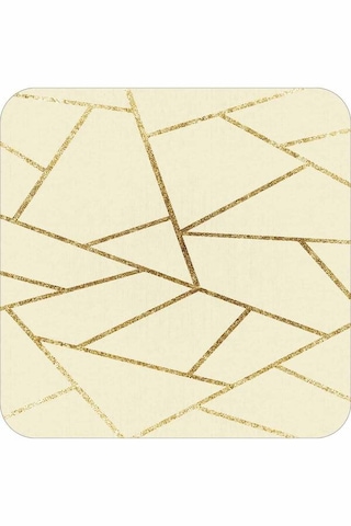 Krem Geometrik Desen Banyo Halısı Klozet Paspas Seti Bs337n11