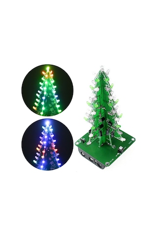 Xindoker Renkli Led'li Dıy Yılbaşı Ağacı Seti - 37 Işık, 7 Renk, Lehimleme Gerektirir