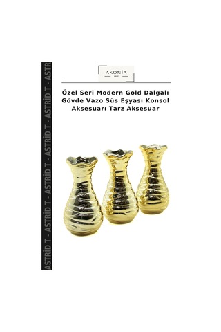 Özel Seri Modern Gold Dalgalı Gövde Vazo Süs Eşyası Konsol Aksesuarı Tarz Aksesuar