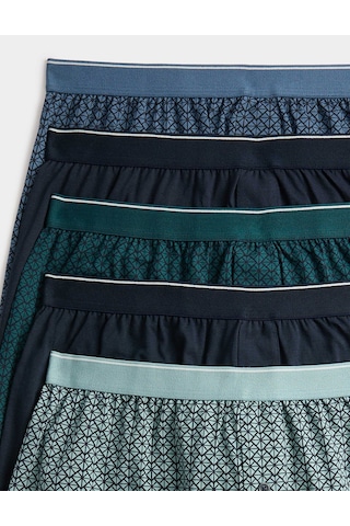 Marks & Spencer 5'li Geometrik Desenli Boxer Seti T14008383f Mavi