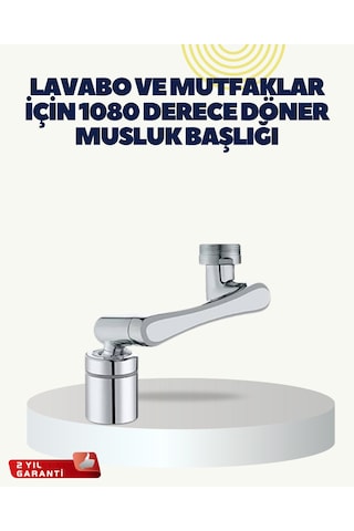 Çok Yönlü Dönebilen Musluk Başlığı 2 Fonksiyonlu Su Akışı Sarı
