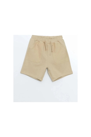 LC Waikiki Lcw Kids Bej Basic Beli Lastikli Pamuklu Erkek Çocuk Şort Beıge