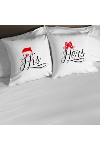 Kişiye Özel İkili His & Hers Beyaz Yastık Kılıfı