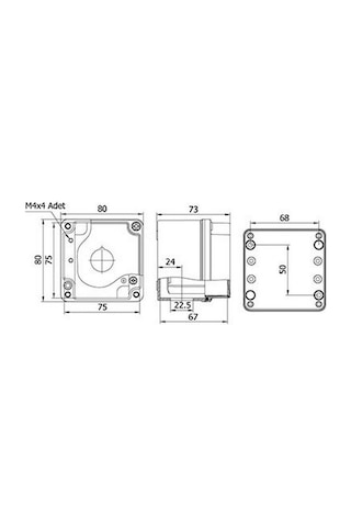 METE ENERJİ 402600 80X80X73 Buton Kutusu 1 Li