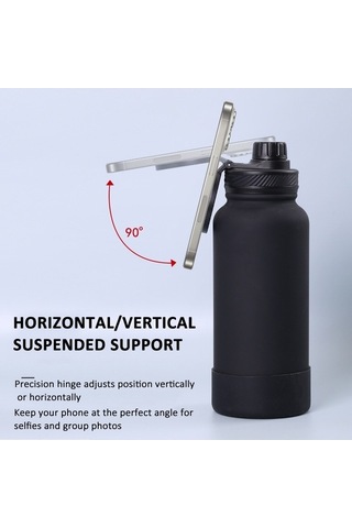 Novahub 650ml Telefon Tutuculu Spor Şişesi, Paslanmaz Çelik Termos Bardak Çok Renkli