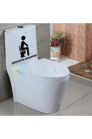 Yılmazetic Downloading Wc Klozet Yapıştırma Banyo Sticker 40 x 35 CM