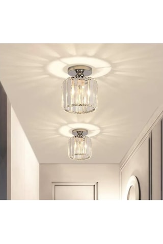 Burenze Luxury Plafonyer Tavan Kristal Taşlı Avize Hol Antre