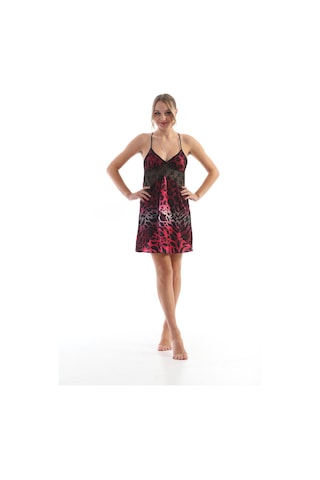 Laperissa Kadın Leopar Desenli Saten Gecelik Dantelli Şık Ve Feminen Dokuma Uyku Elbisesi Çok Renkli