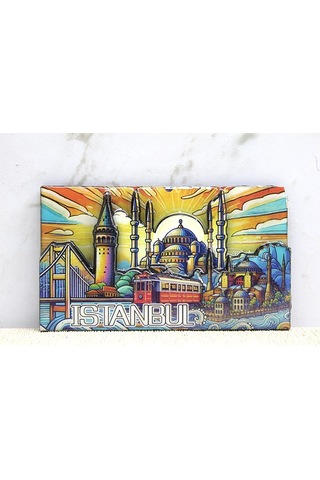 Ahşap İstanbul Temalı Magnet Küçük Süs Hediyelik Eşya Hatıra Aksesuarı Çok Renkli