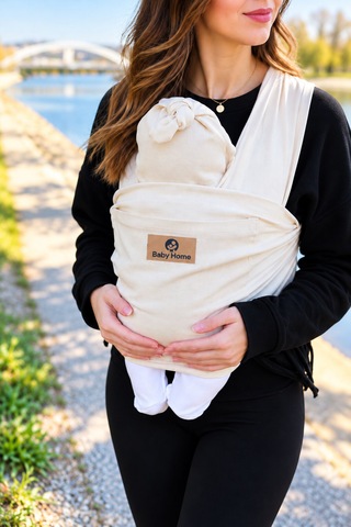 Baby Home Maren Anakucağı Cepli Bebek Taşıma Şalı, Bebek Askısı Sling